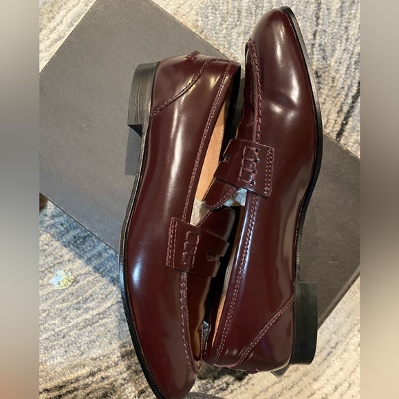 J. Crew Burgundy Patent Leather Penny Loafers - Picture 2 of 7